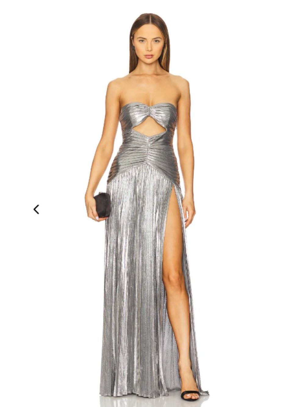 NWT Retrofete Mallory dress, silver aluminum, size small